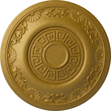 Ekena Millwork Nestor Ceiling Medallion (Fits Canopies up to 5"), Hand-Painted Pharaohs Gold, 25 7/8"OD x 2 1/4"P CM25NEPGS